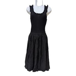 Anthropologie Current Air Los Angeles Black Midi Dress S Open Back Classic Sexy